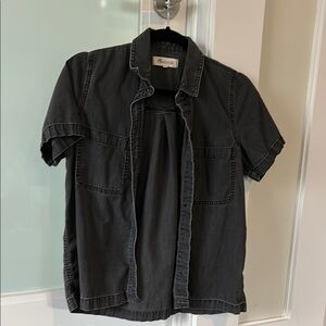 Madewell Black Denim Button Down Shirt